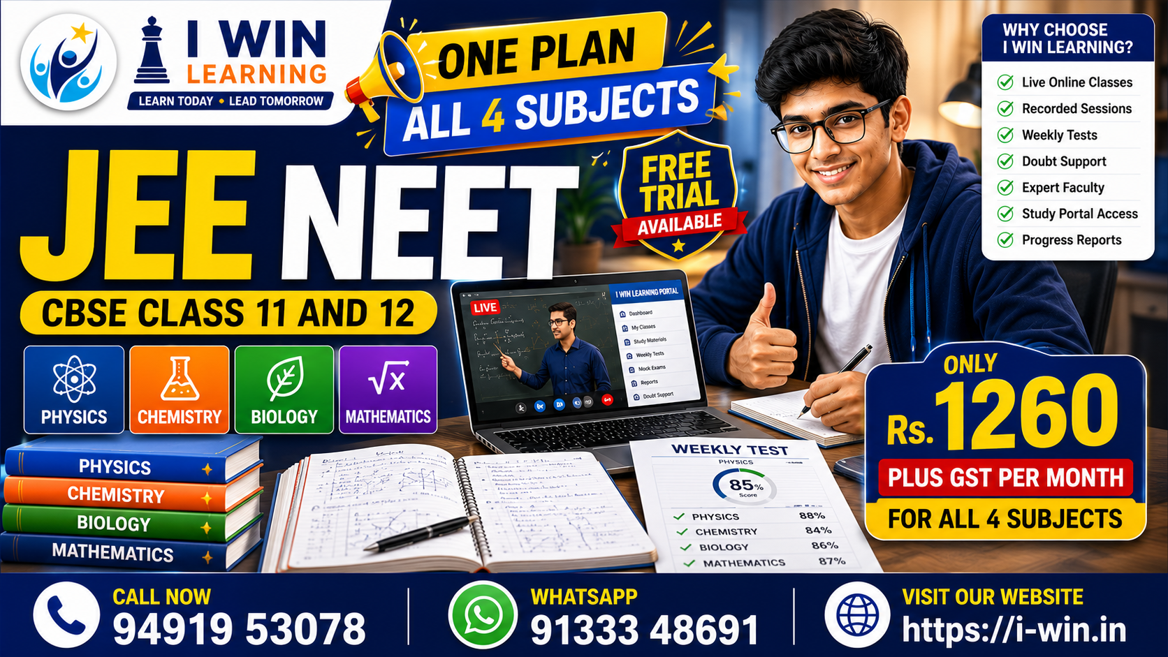 One Smart Online Coaching Plan for JEE and NEET Class 11 and 12 CBSE Students in Hyderabad