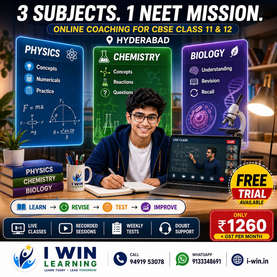 NEET Online Coaching in Hyderabad for CBSE Class 11 & 12 | I WIN Learning