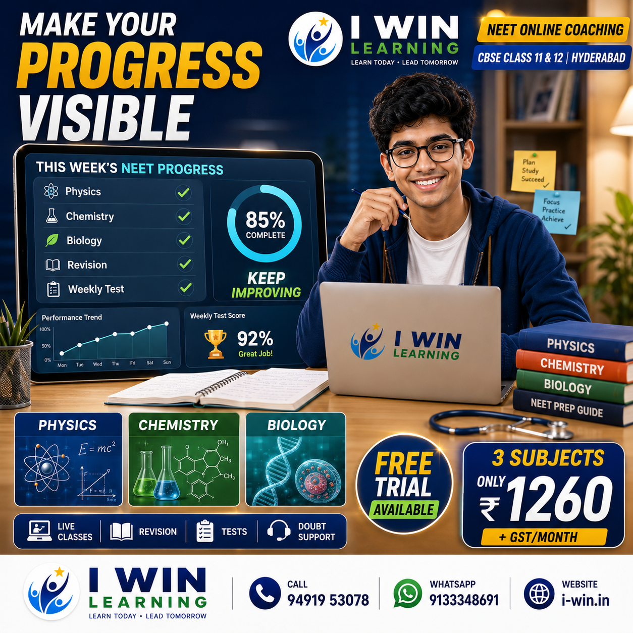 NEET Online Classes in Hyderabad for CBSE Class 11 & 12 | I WIN Learning
