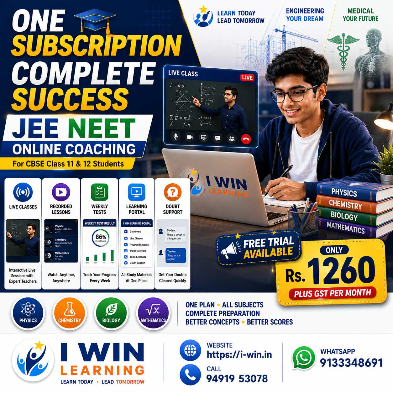 Top coaching for NEET,JEE,Class 11 & 12 CBSE Students